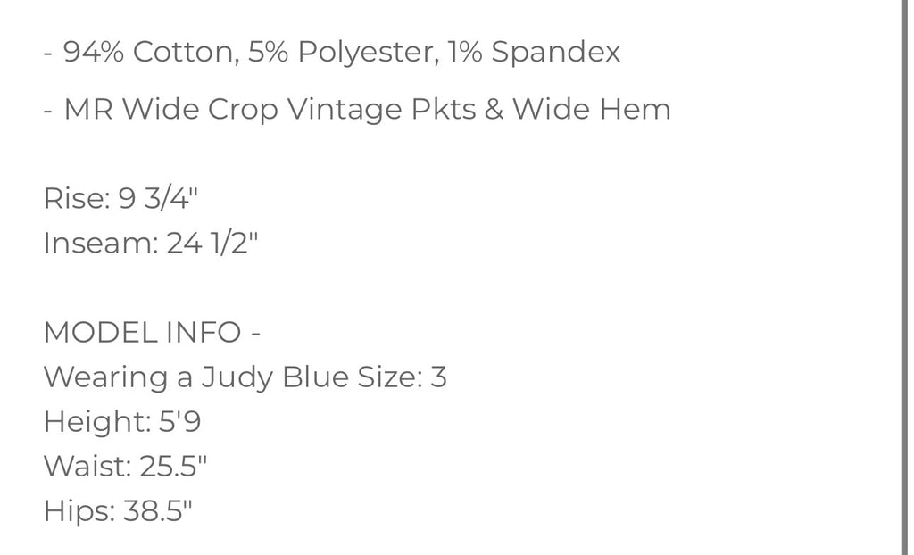 Judy Blue Wide Crop Jeans