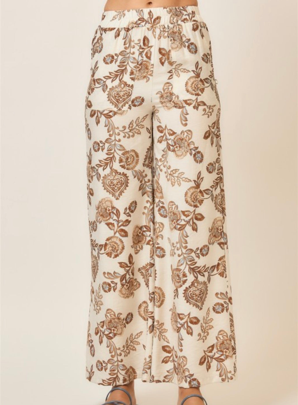 Natural Floral Print Pants