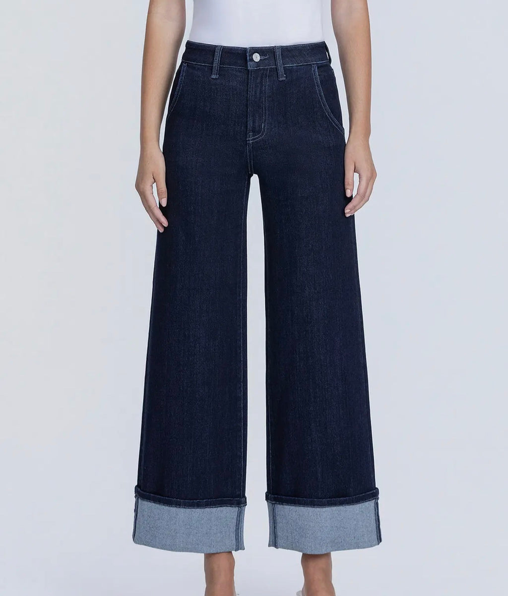 Vervet Cuff Wide Leg Jean- Revenue