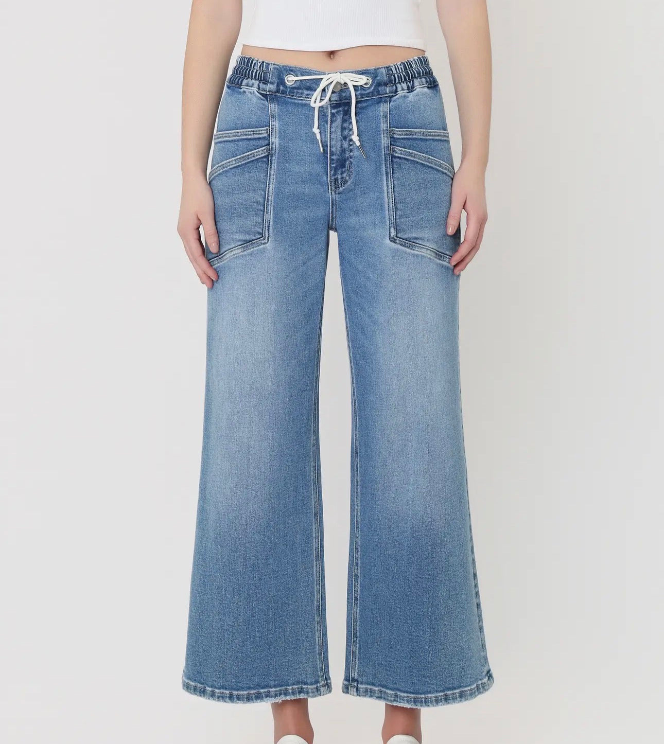 Vervet Drawstring Wide Leg Jeans