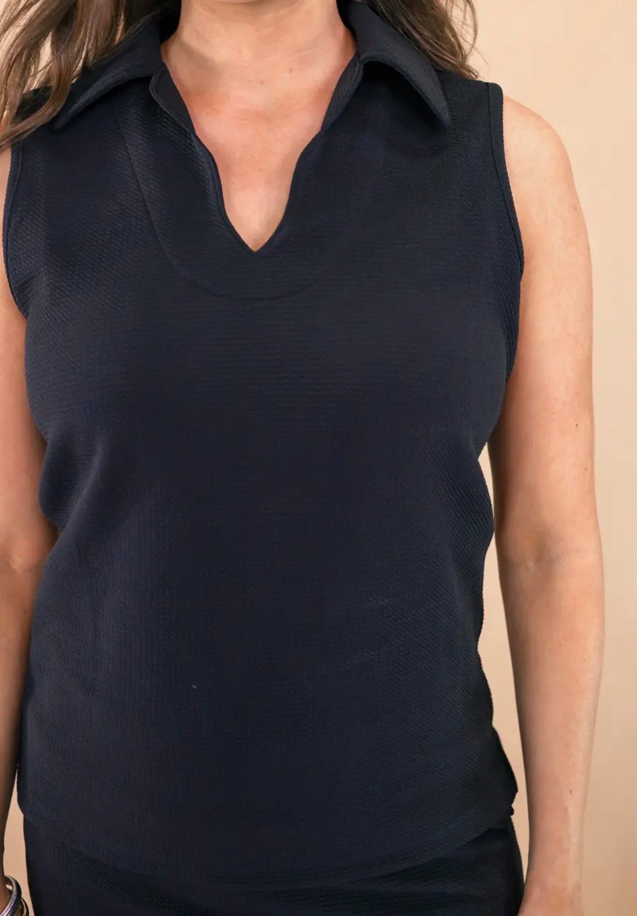 Black Textured Set Top-Top Only