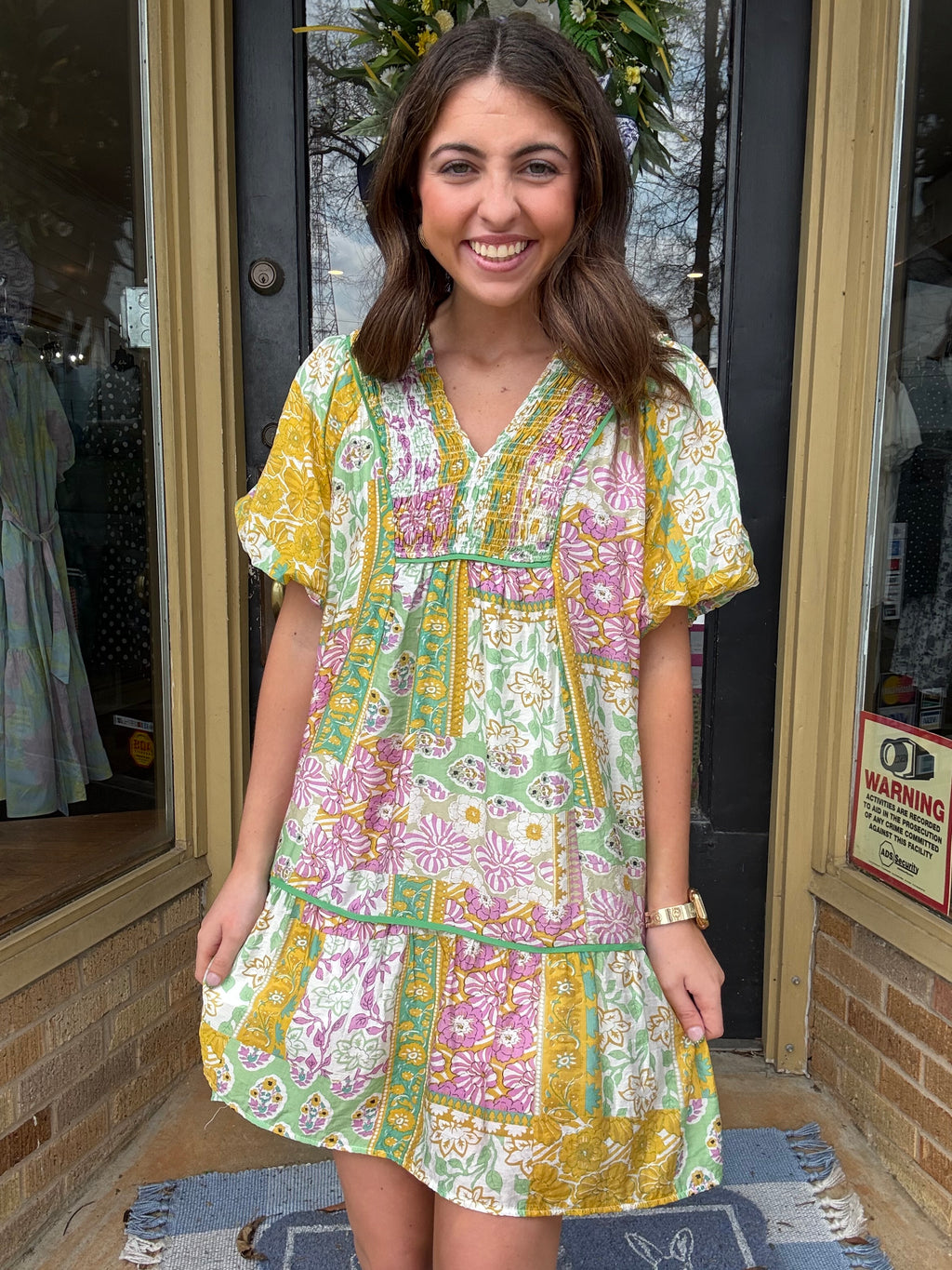 Green Mix Patchwork Dress