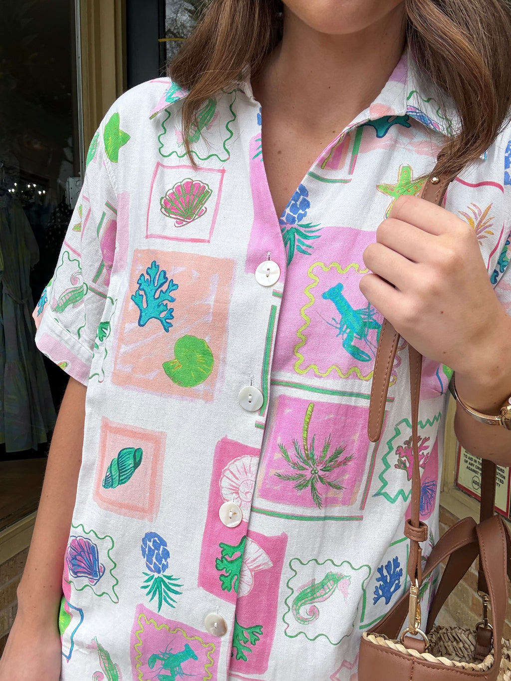 Pink Coastal Print Dress