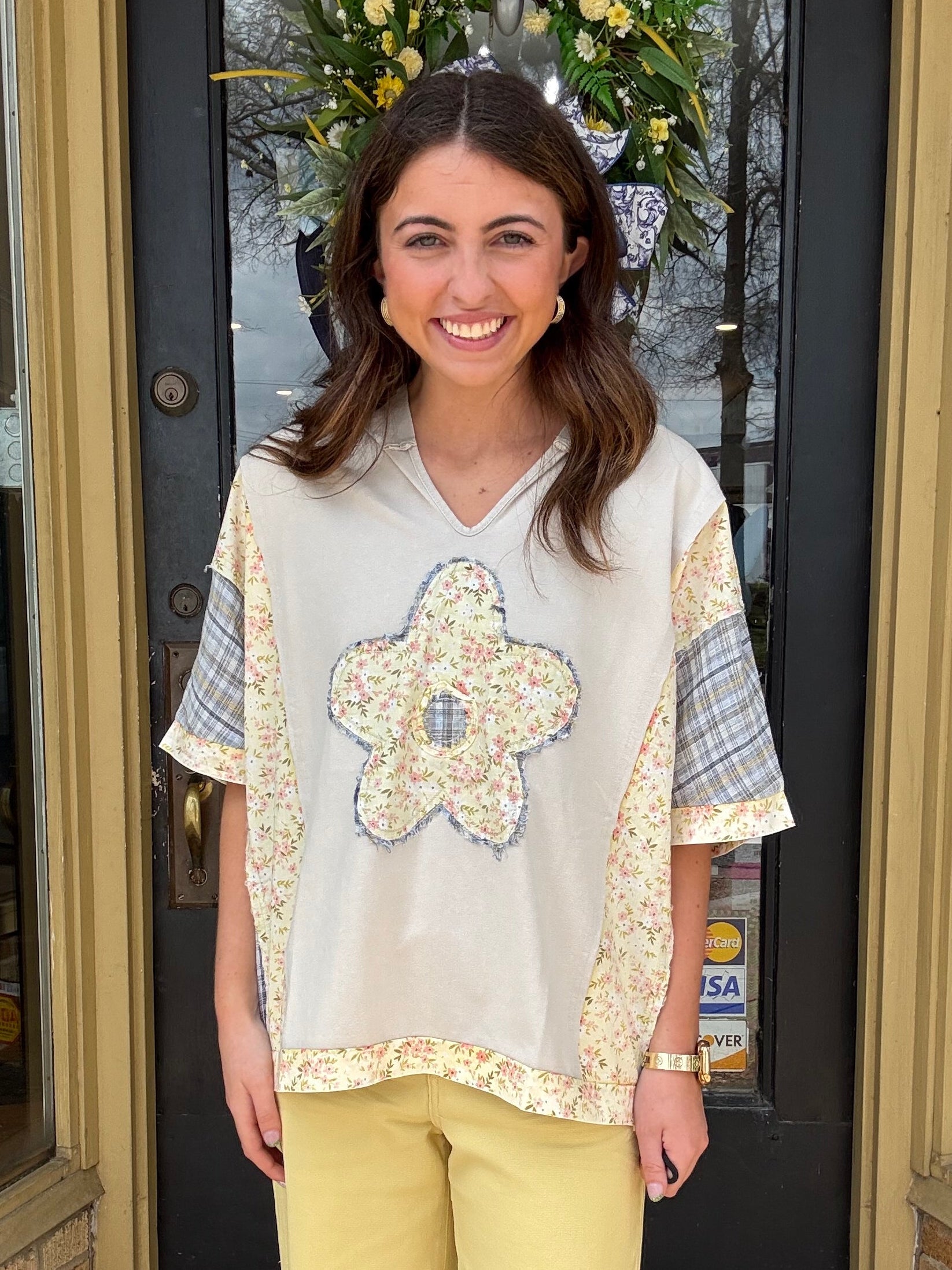 Yellow Flower Patch Hoodie