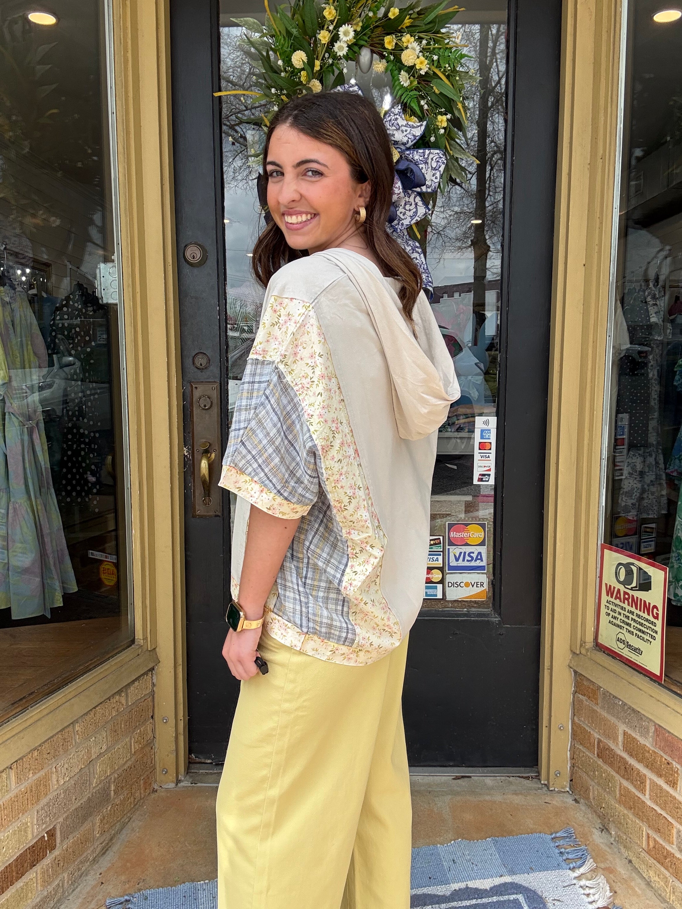 Yellow Flower Patch Hoodie