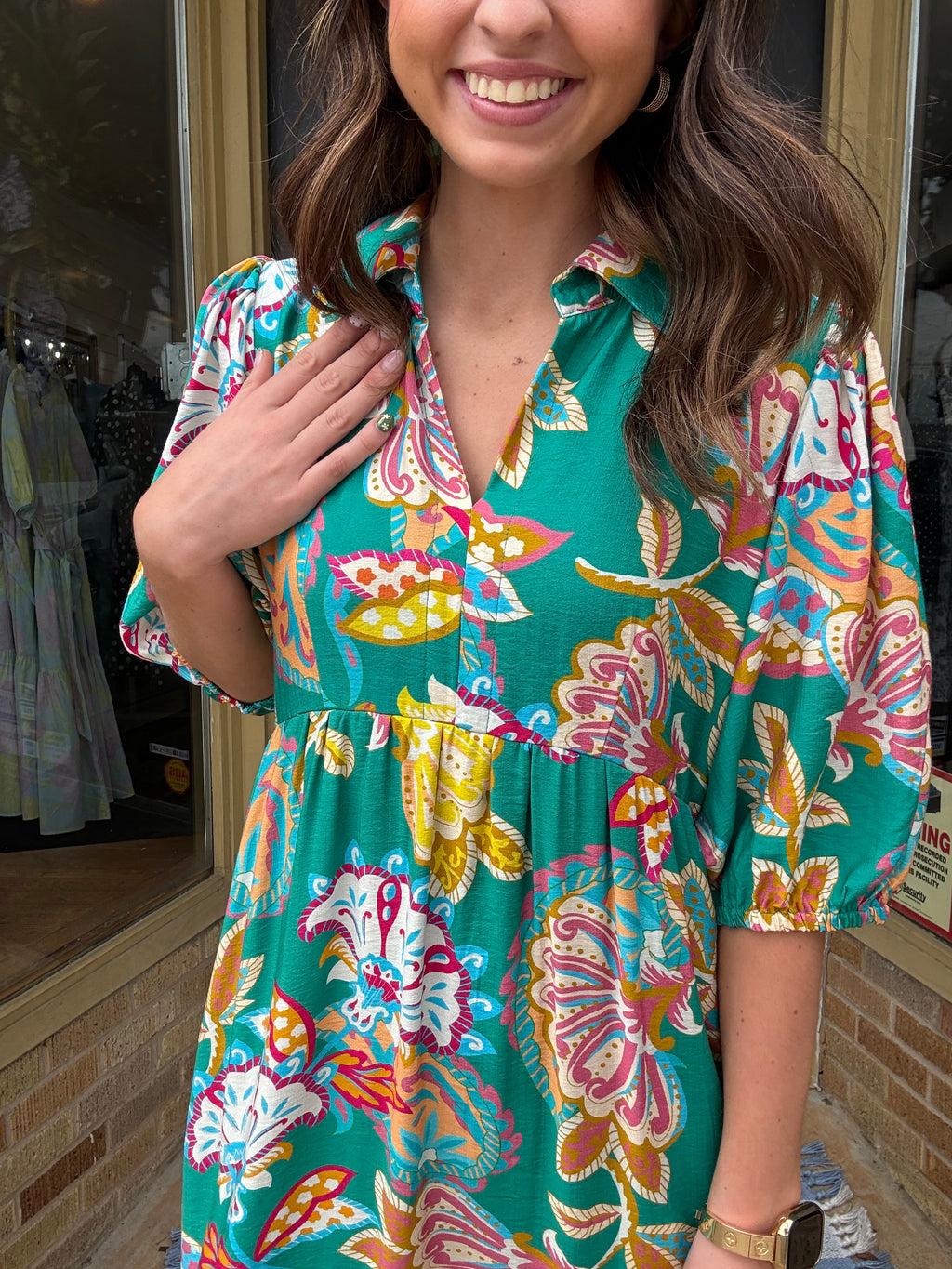 Teal Mix Paisley Midi Dress