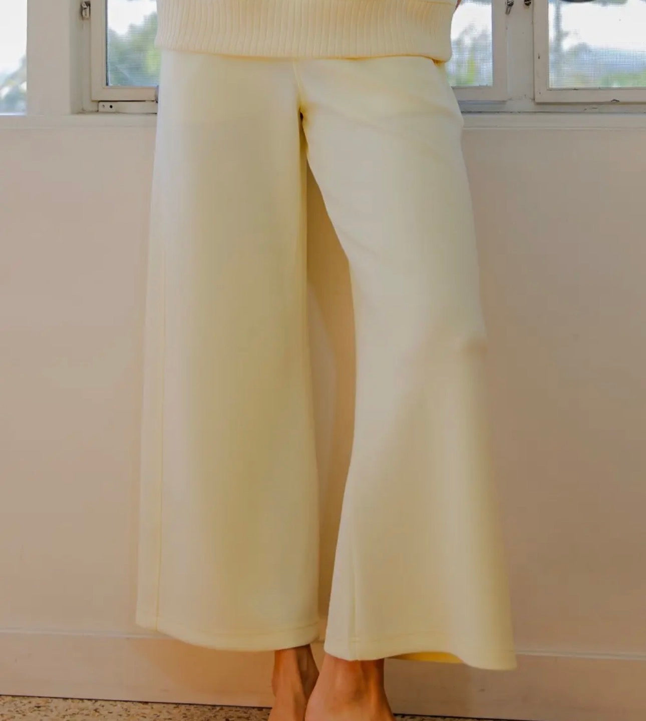 Plus Lemon Cropped Wide Pant
