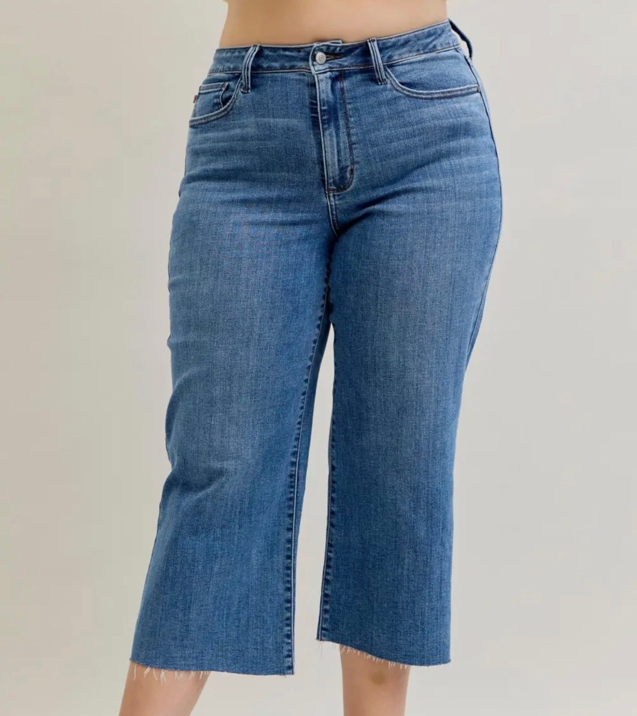 Plus Judy Blue Wide Crop Jeans