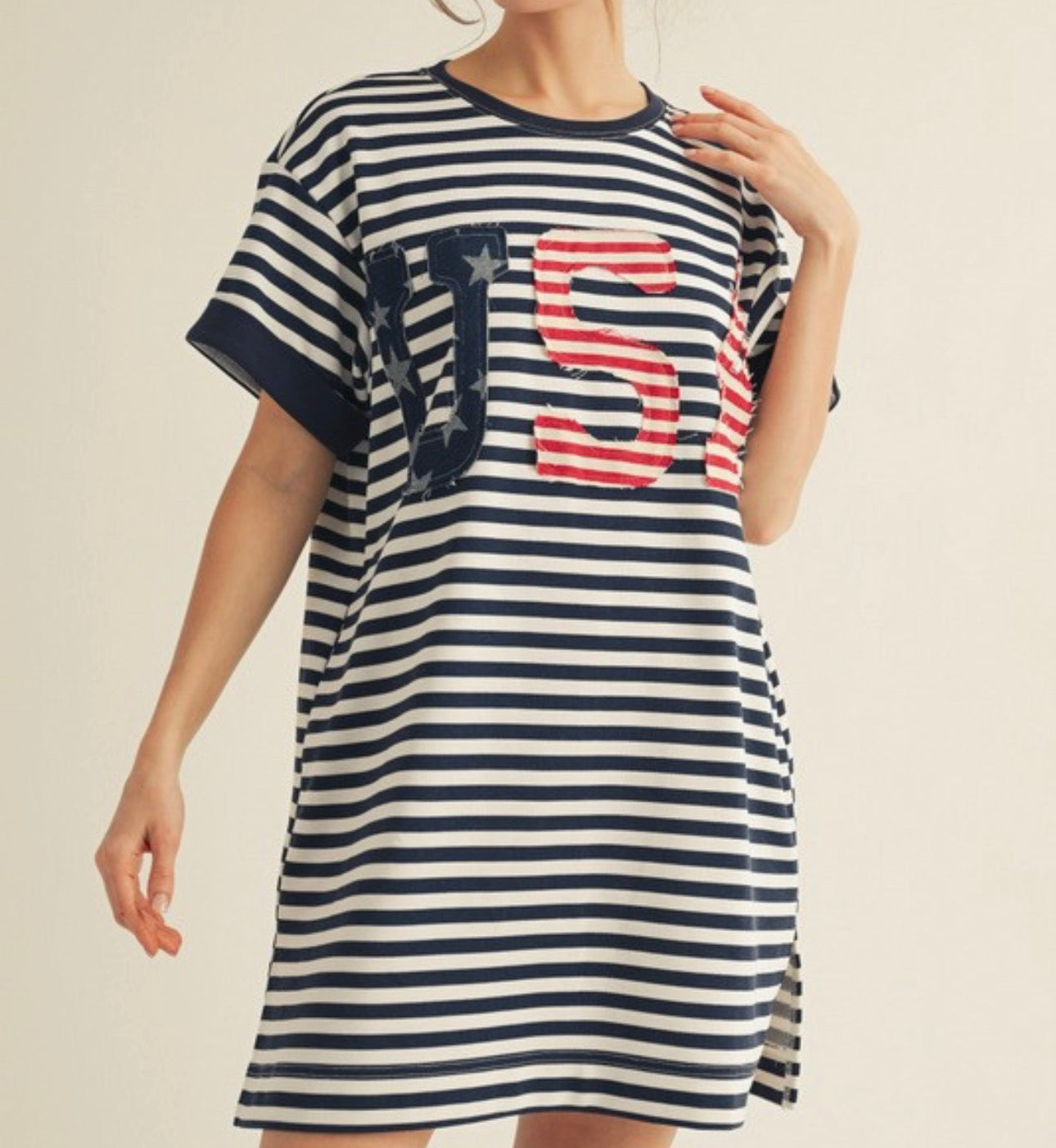 Navy Stripe USA Casual Dress