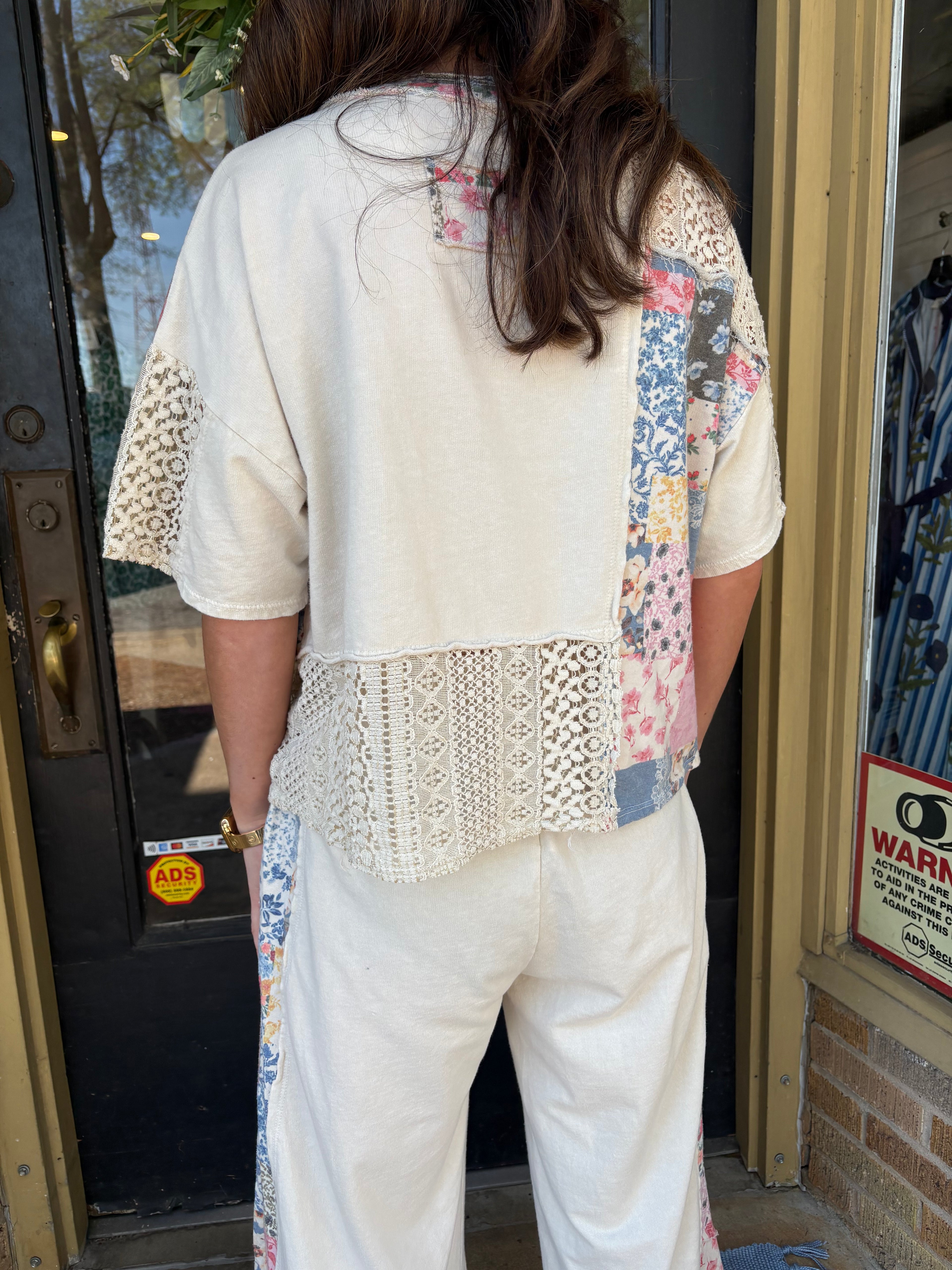 Natural Bandana Lace Top