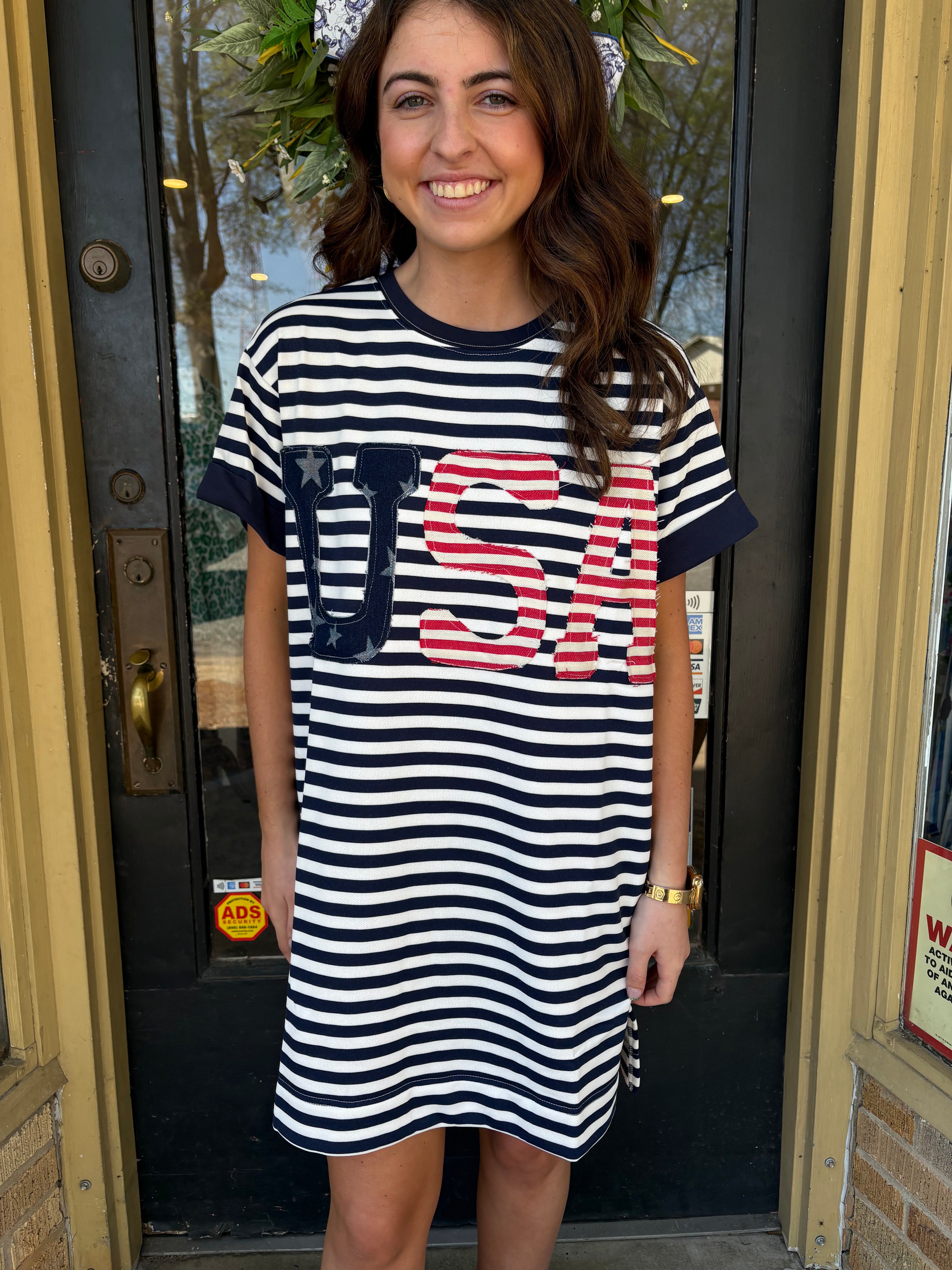 Navy Stripe USA Casual Dress