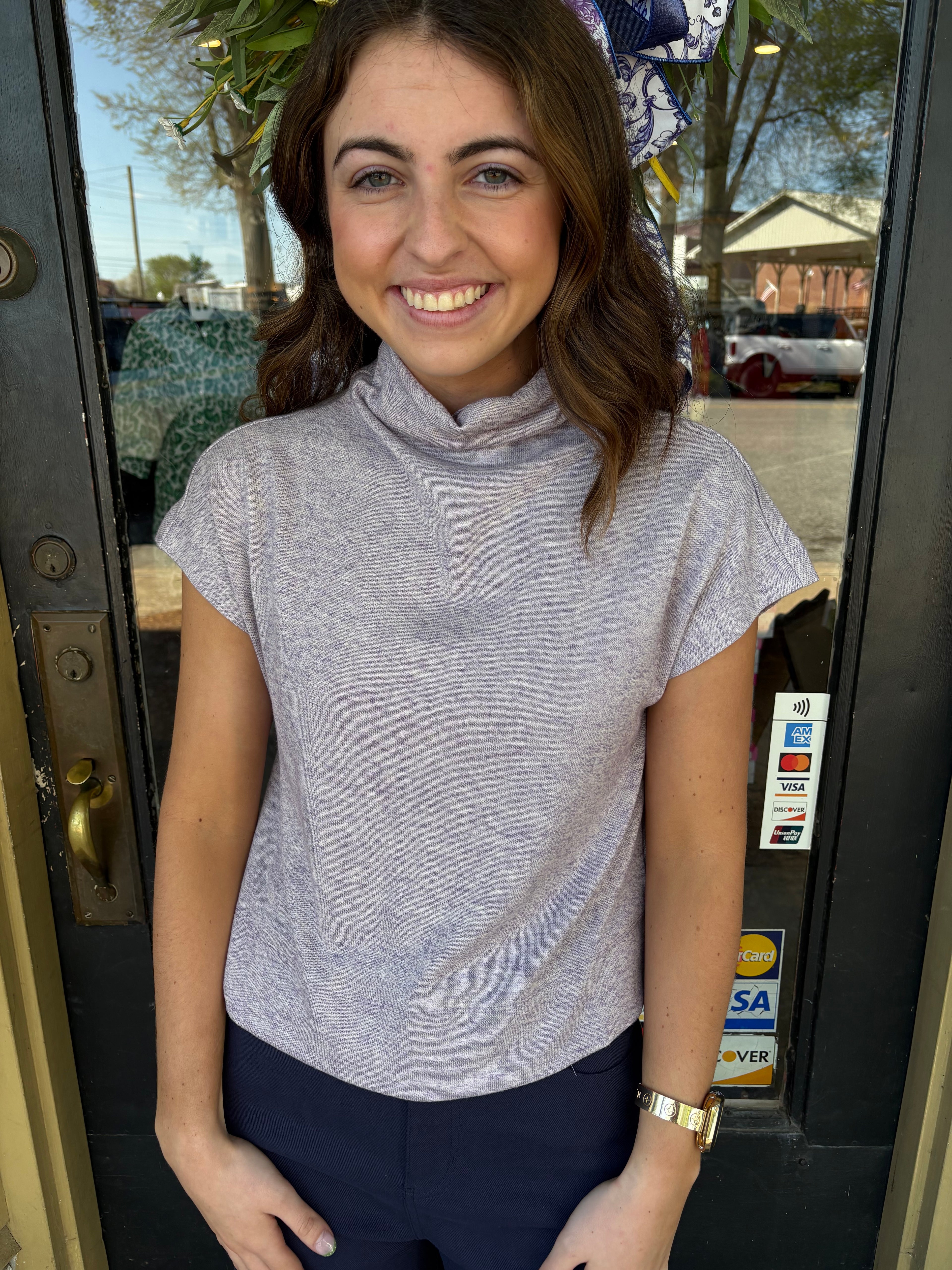 Sleeveless Mock Neck Sweaters