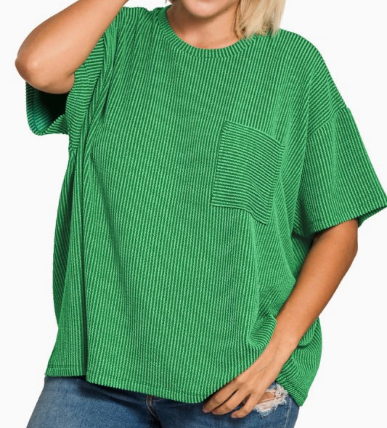 Plus Ribbed Pocket Tee
