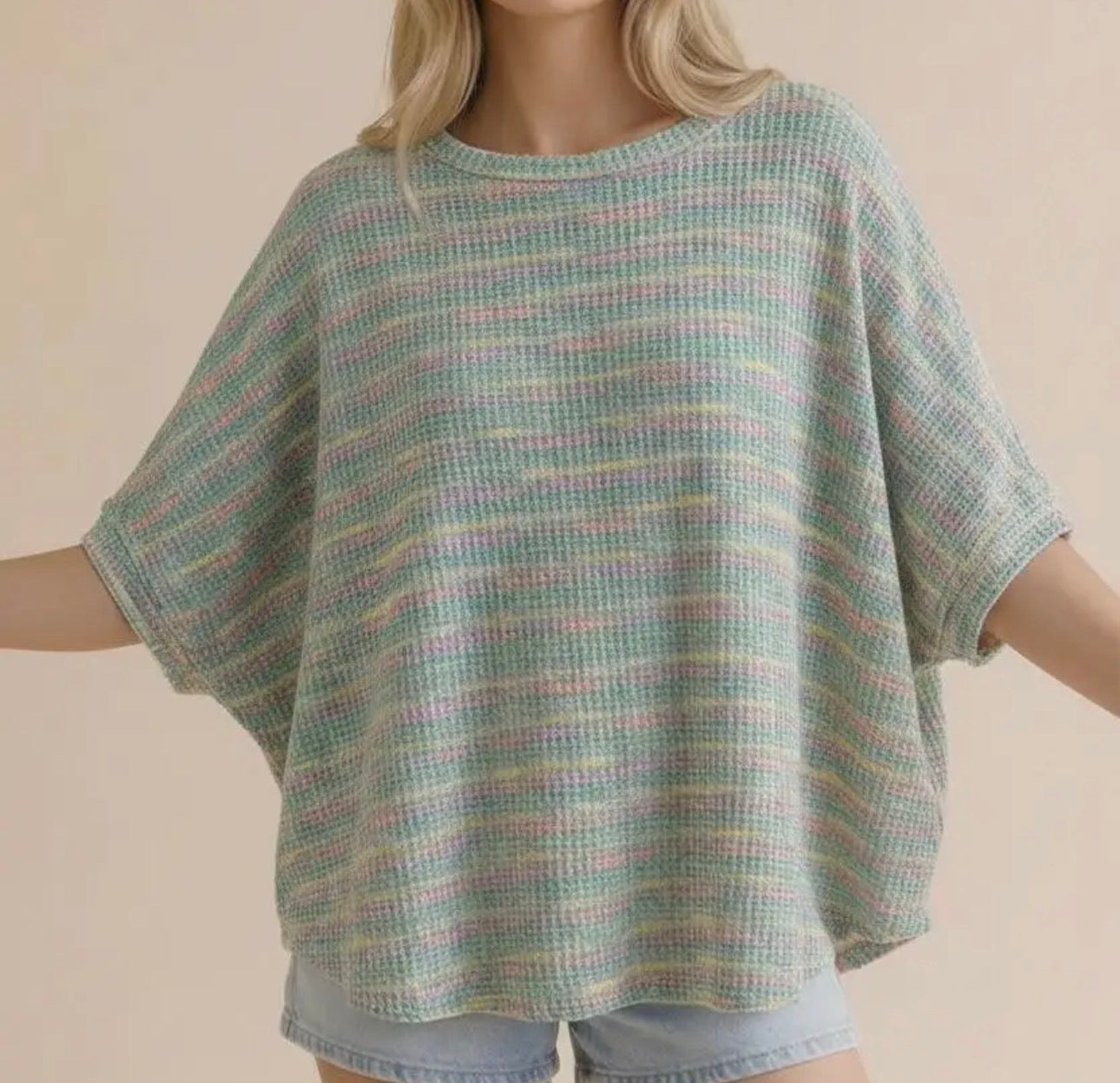 Multicolor Stripe Dolman Top