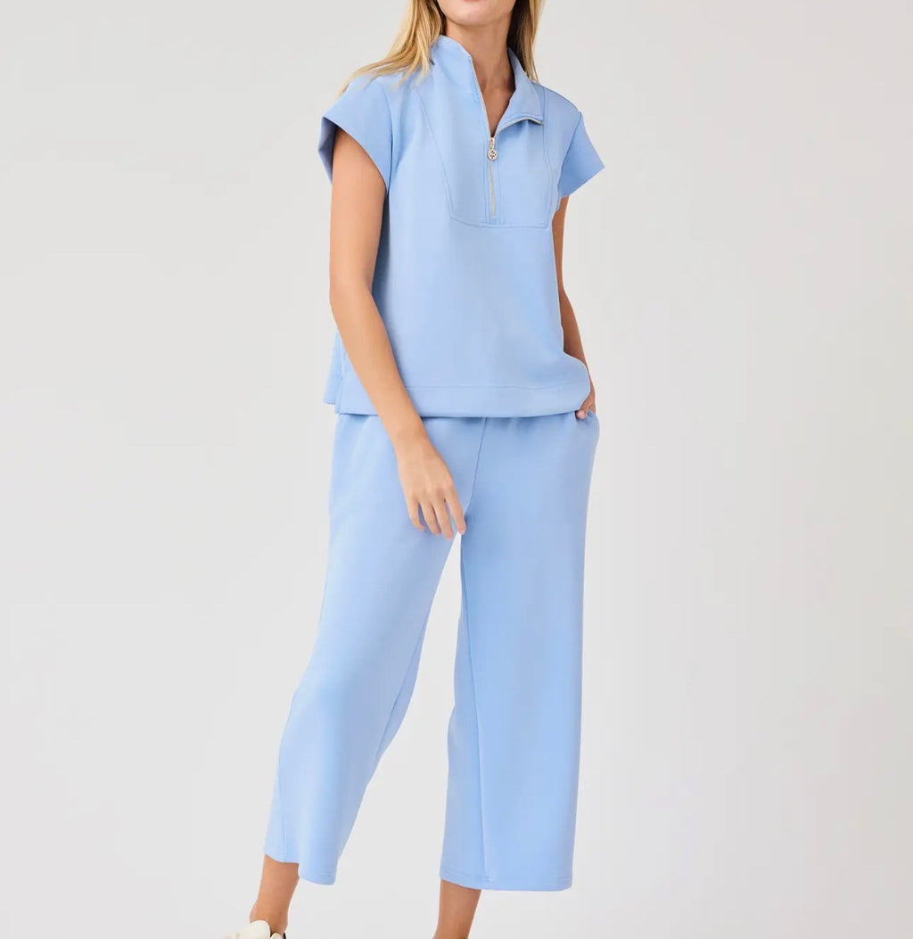 Mary Square Cloudsilk Top- Blue