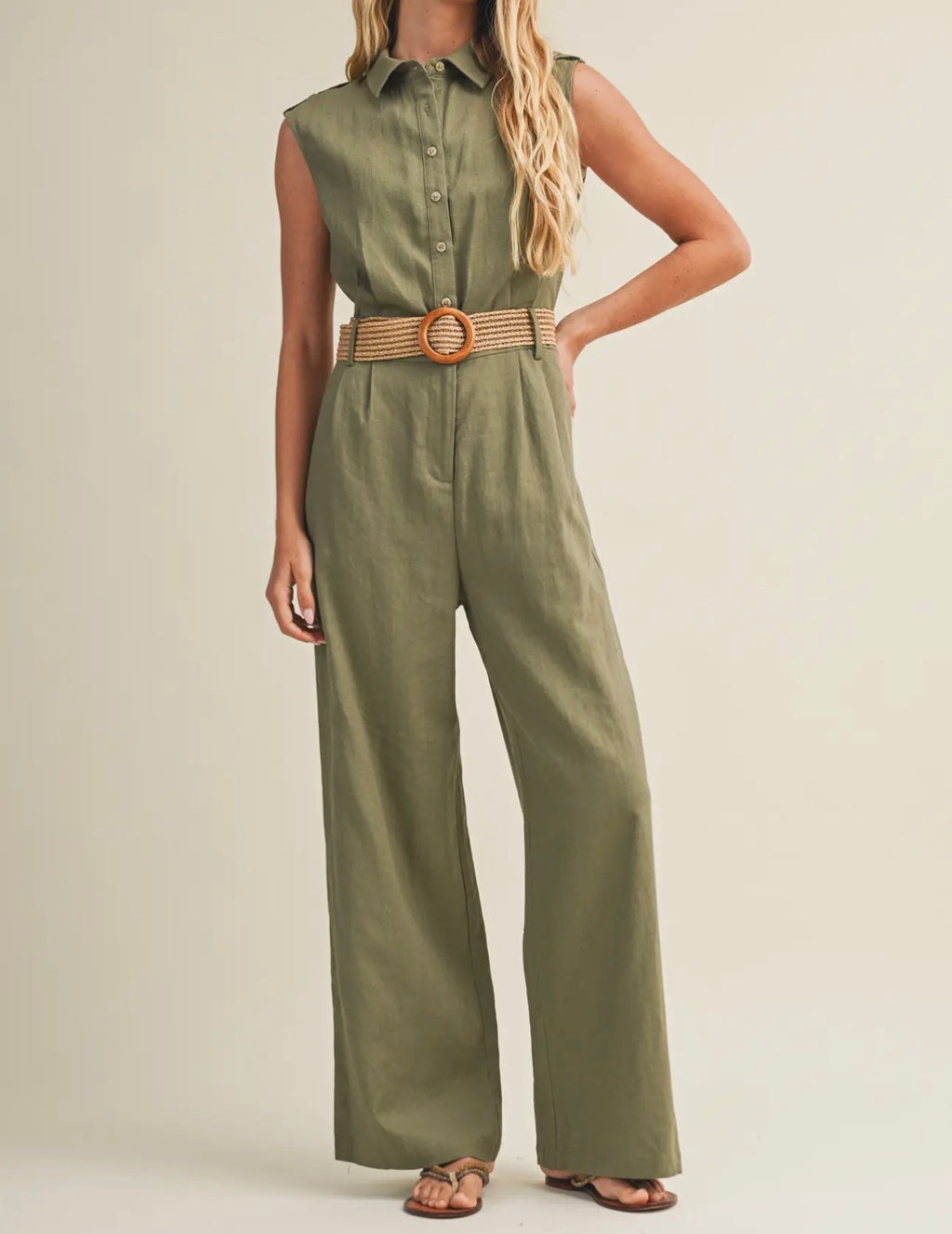 Olive Wide Leg Jumpsuit