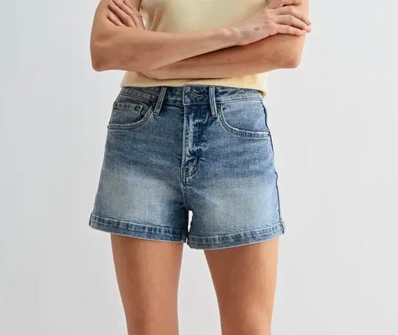 Mica Denim Trouser Hem Shorts
