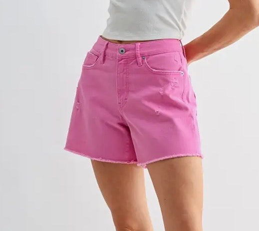 Mica Pink Rose Denim Shorts