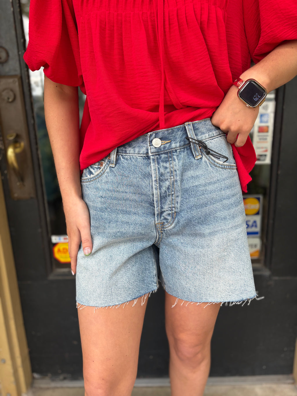 Mica Denim Raw Hem Shorts