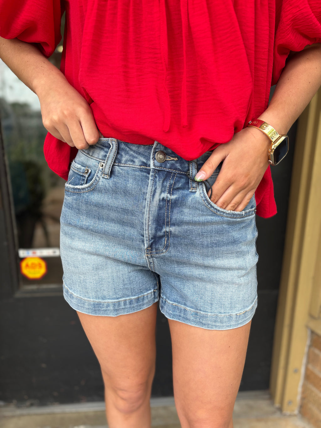 Mica Denim Trouser Hem Shorts