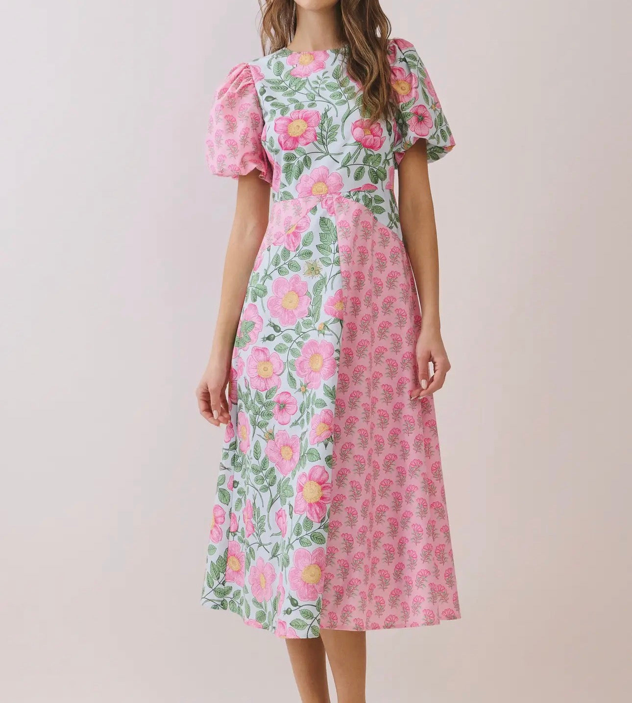 Pink Garden Patchwork Dress