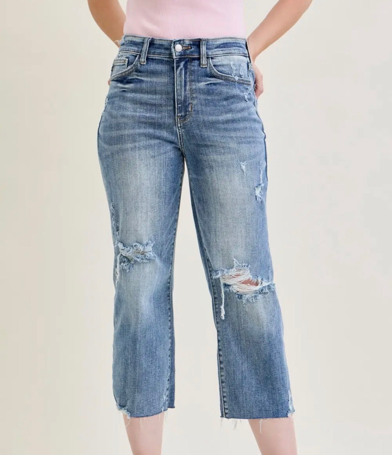 Judy Blue Distress Crop Jeans