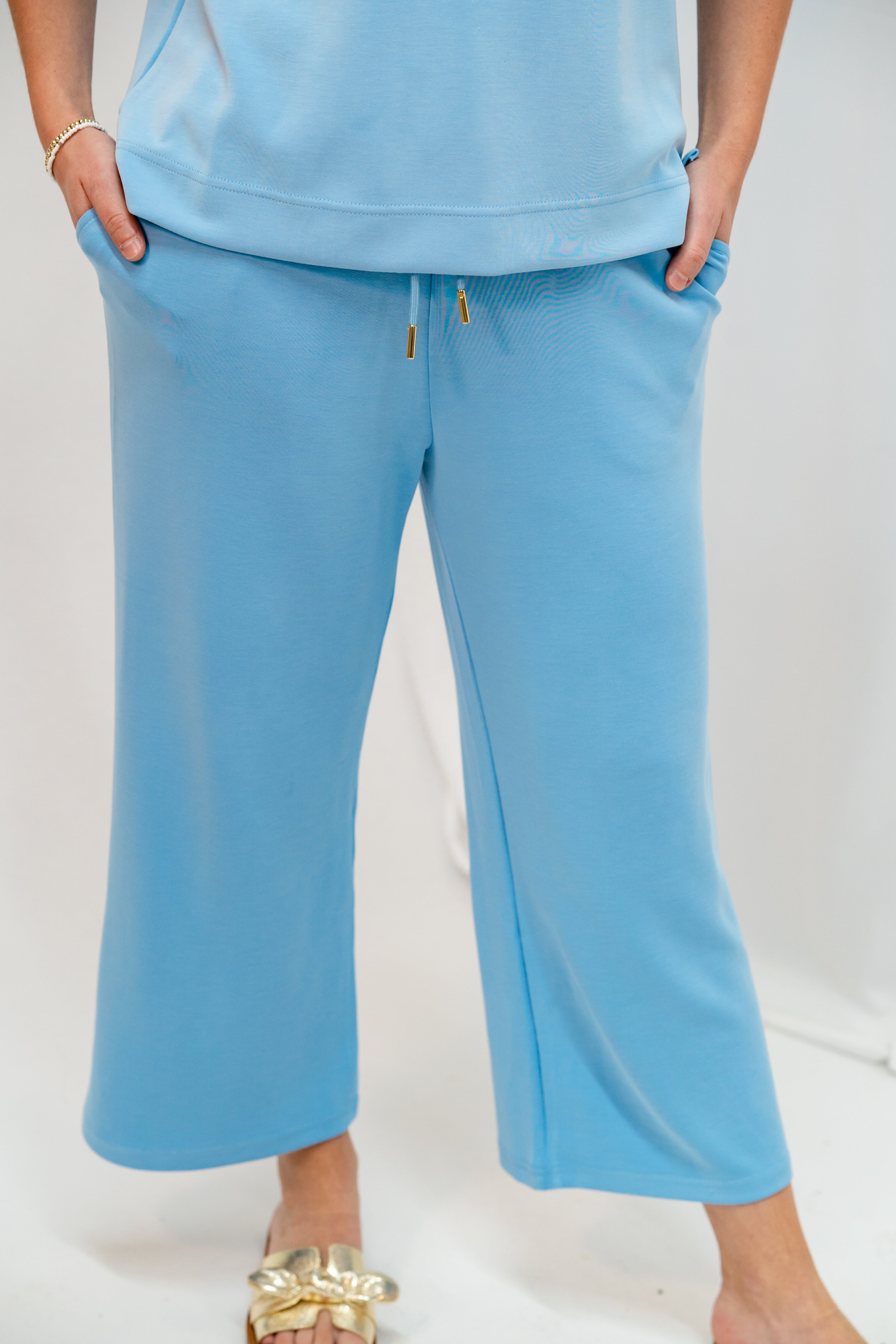 Plus Mary Square Cloudsilk Blue Pants