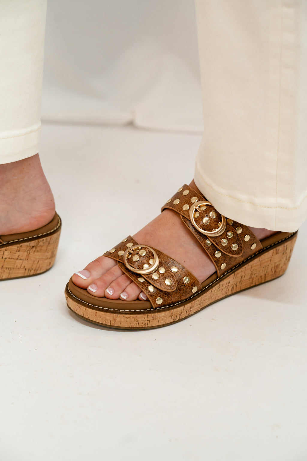 Corkys Cognac Distressed Wedge