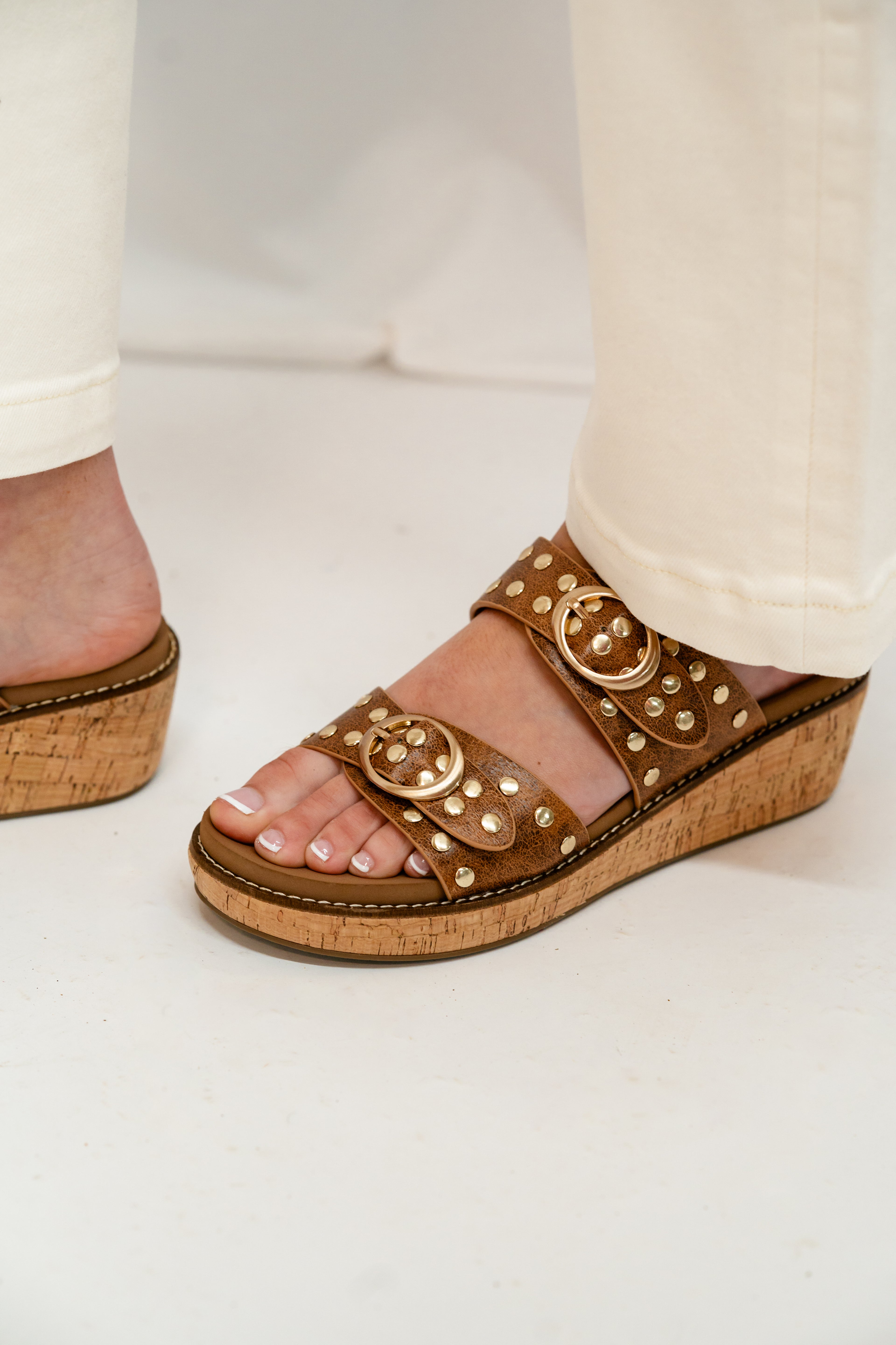Corkys Cognac Distressed Wedge