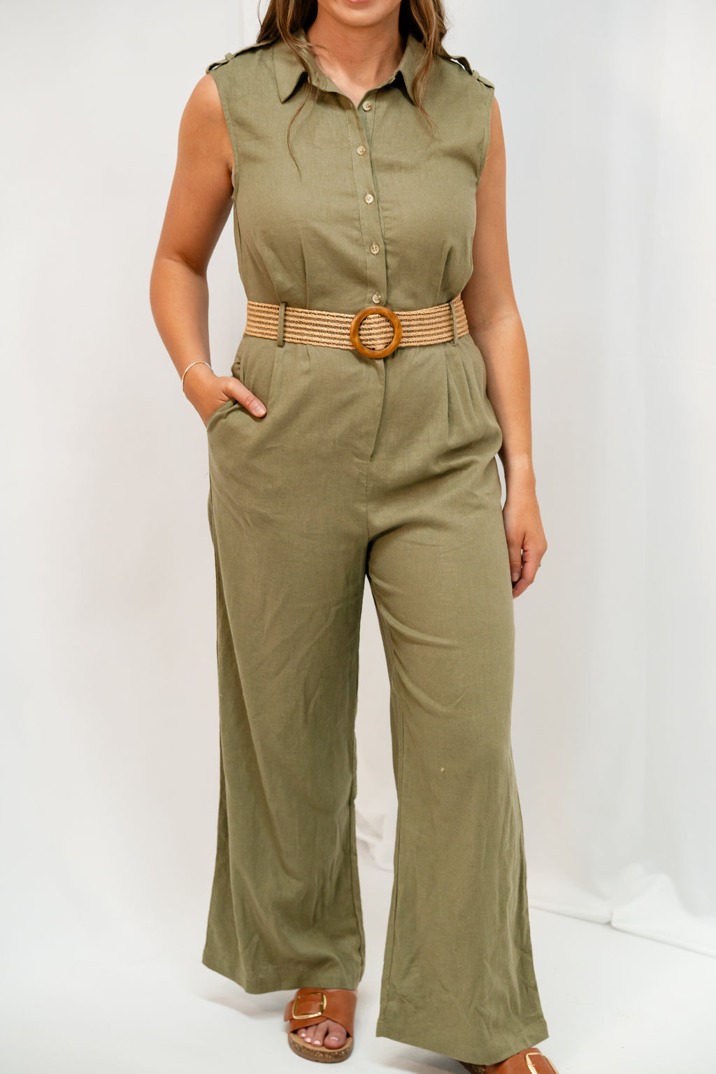 Olive Wide Leg Jumpsuit