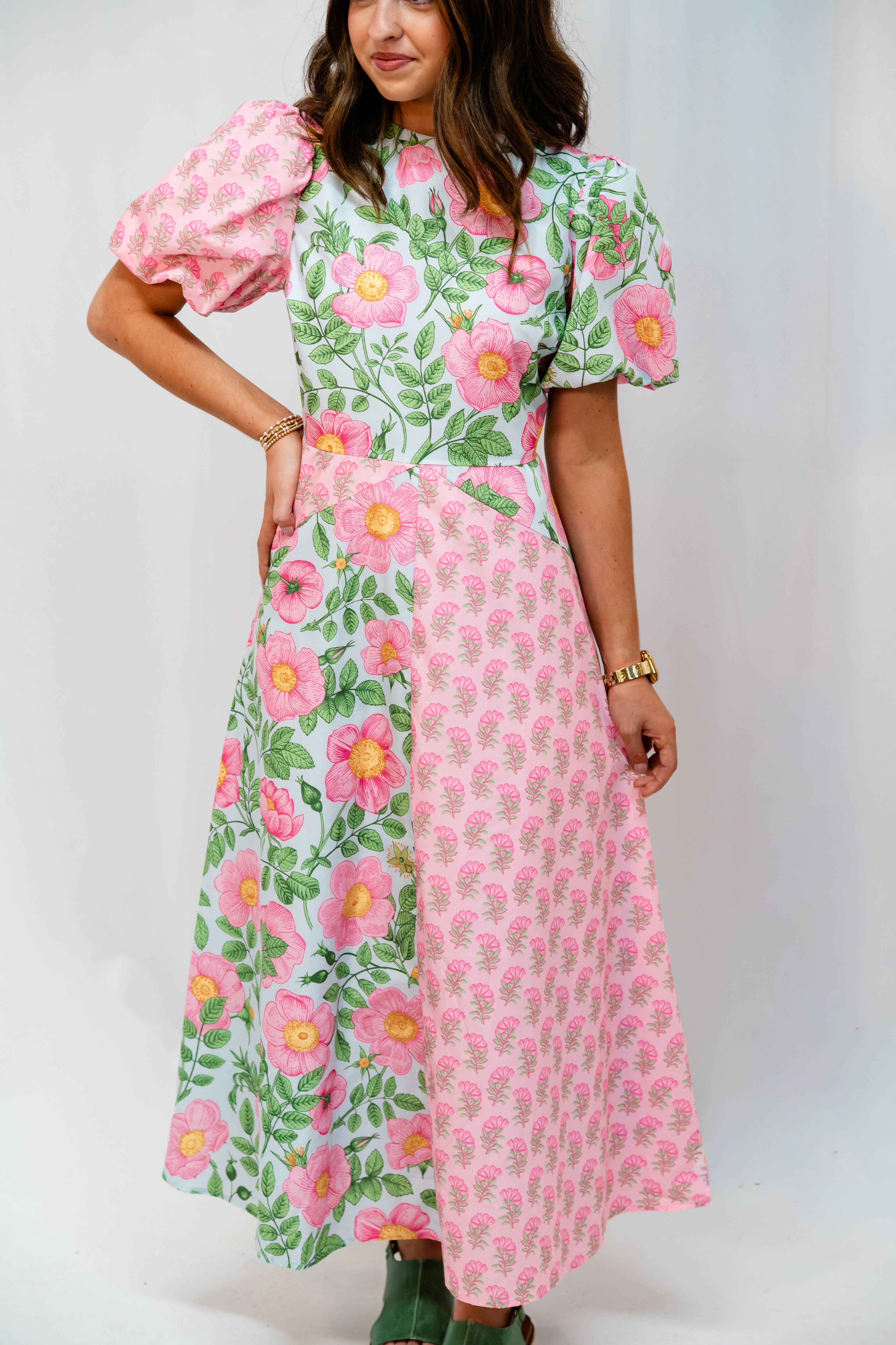 Pink Garden Patchwork Dress