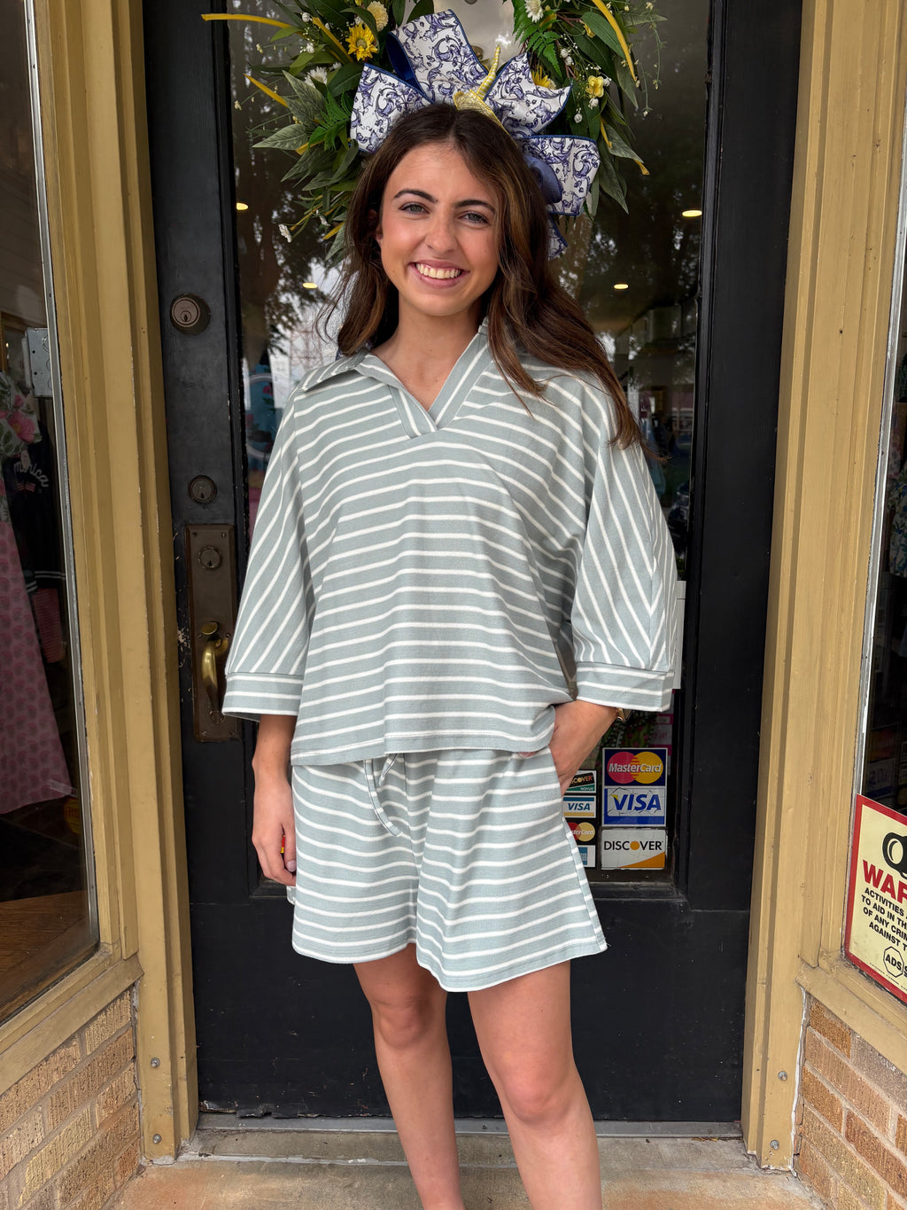 Dusty Blue Seaside Set Top