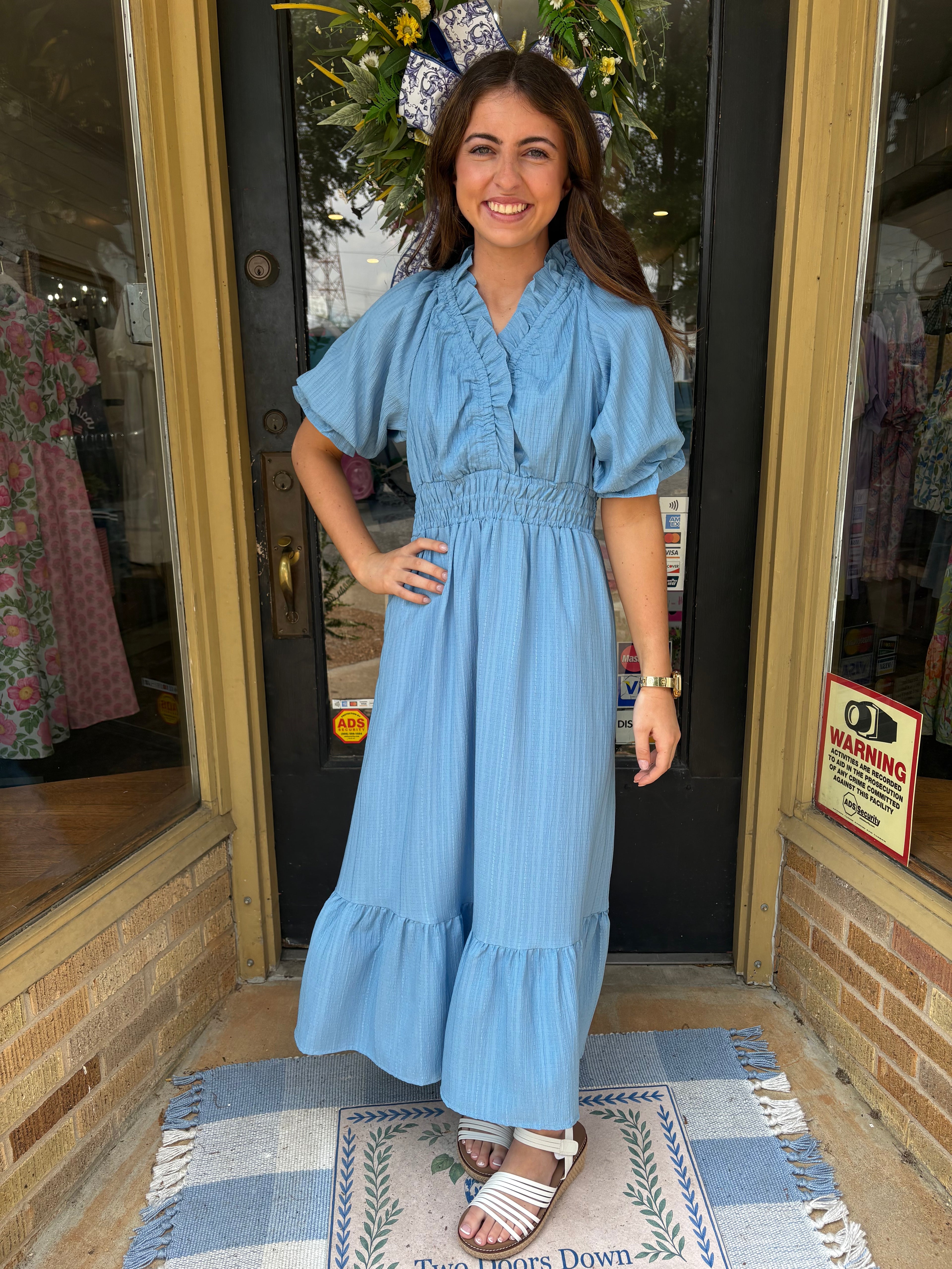 Seaside Ruffle Midi Dress