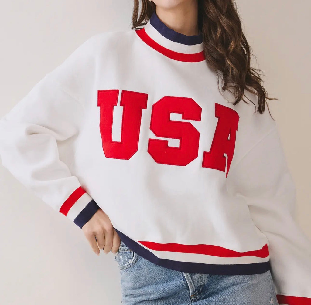 USA Mock Neck Sweatshirt