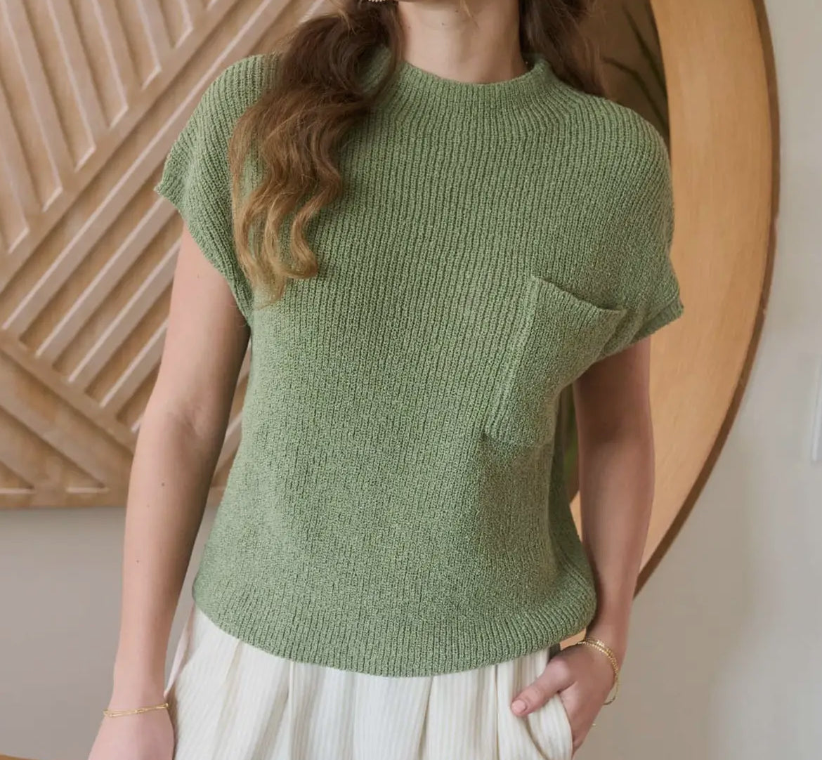 Light Olive Mock Neck Sweater
