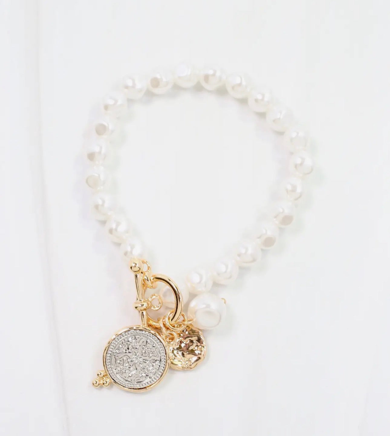 Roma Pearl Coin Bracelet