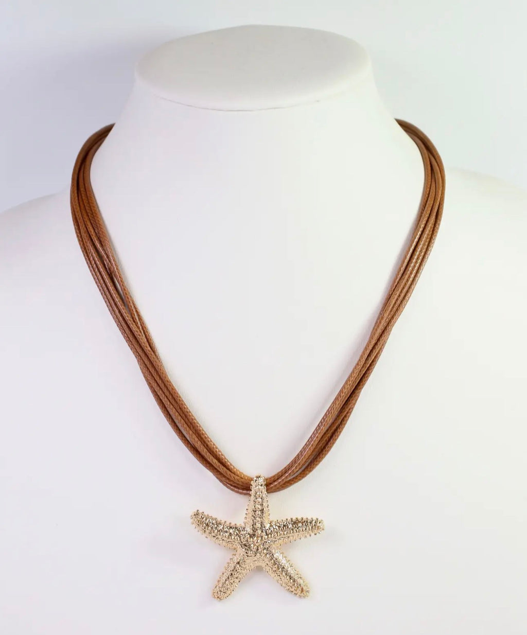 Starfish Cord Necklace- Brown