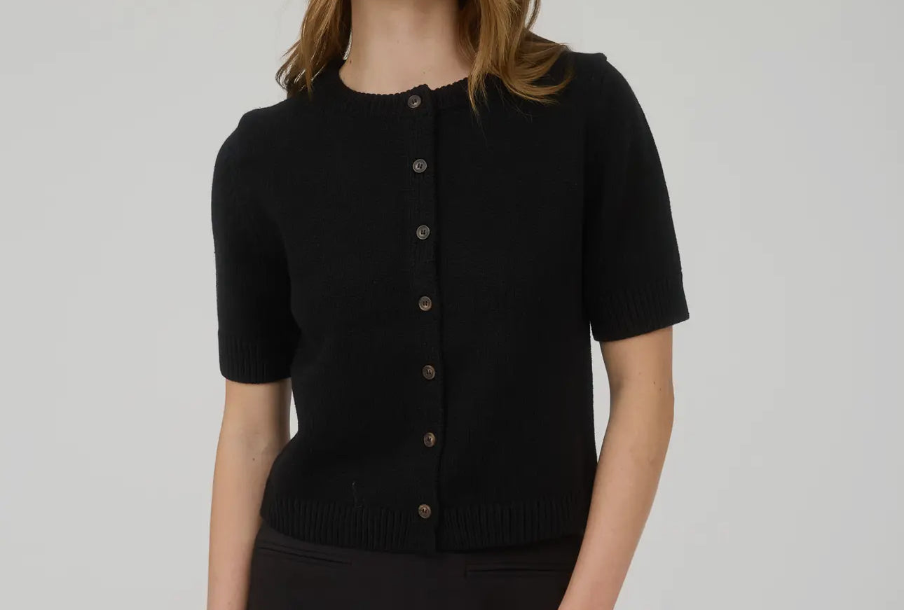 Black Button Down Cardigan Sweater