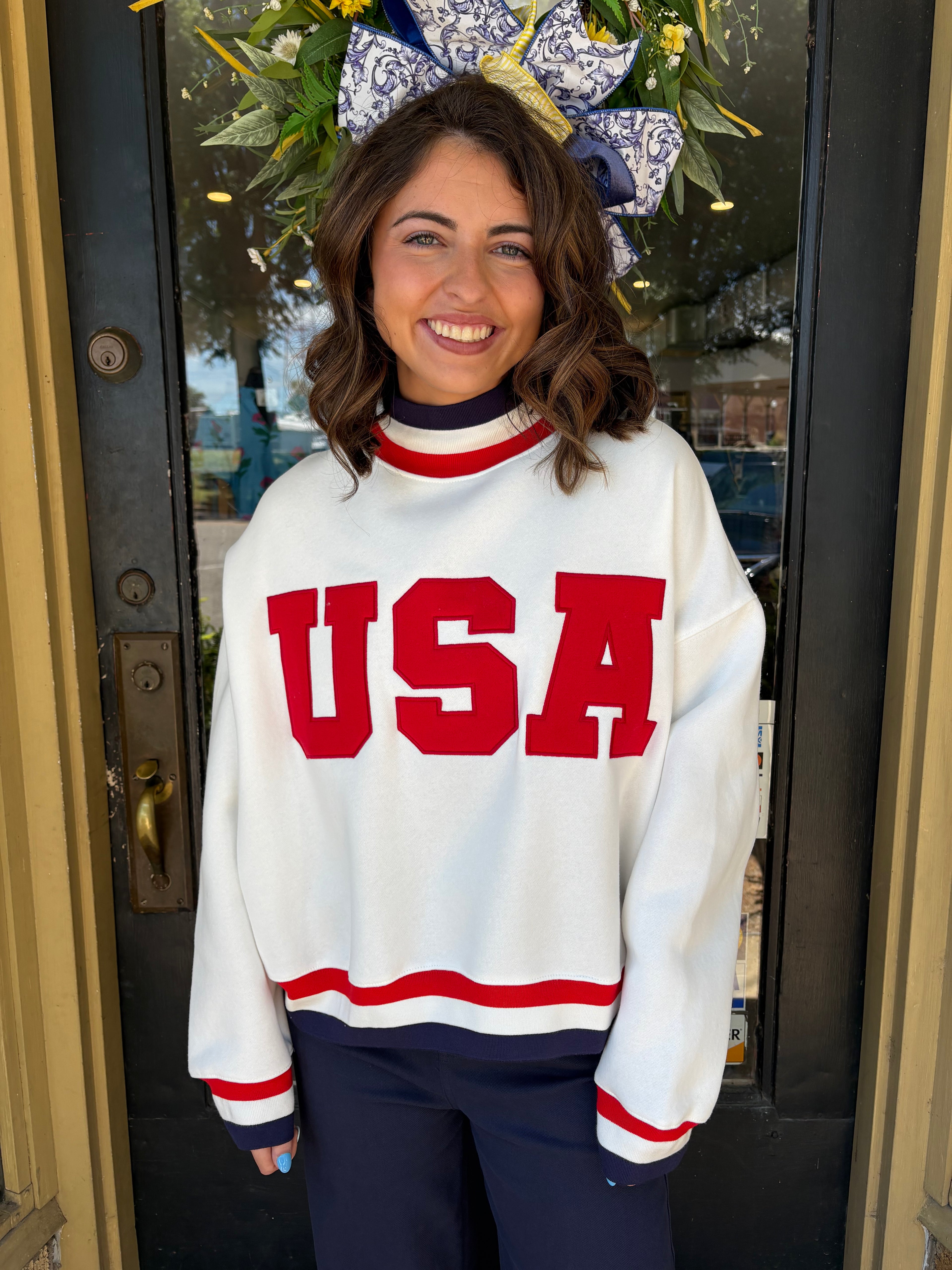 USA Mock Neck Sweatshirt