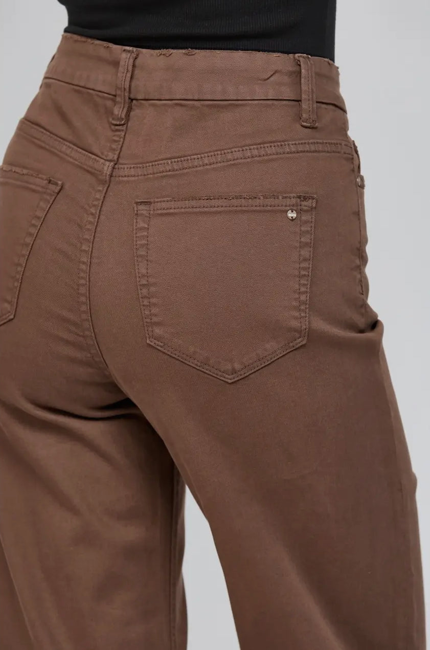 Brown High Rise Wide Leg Mica Jeans