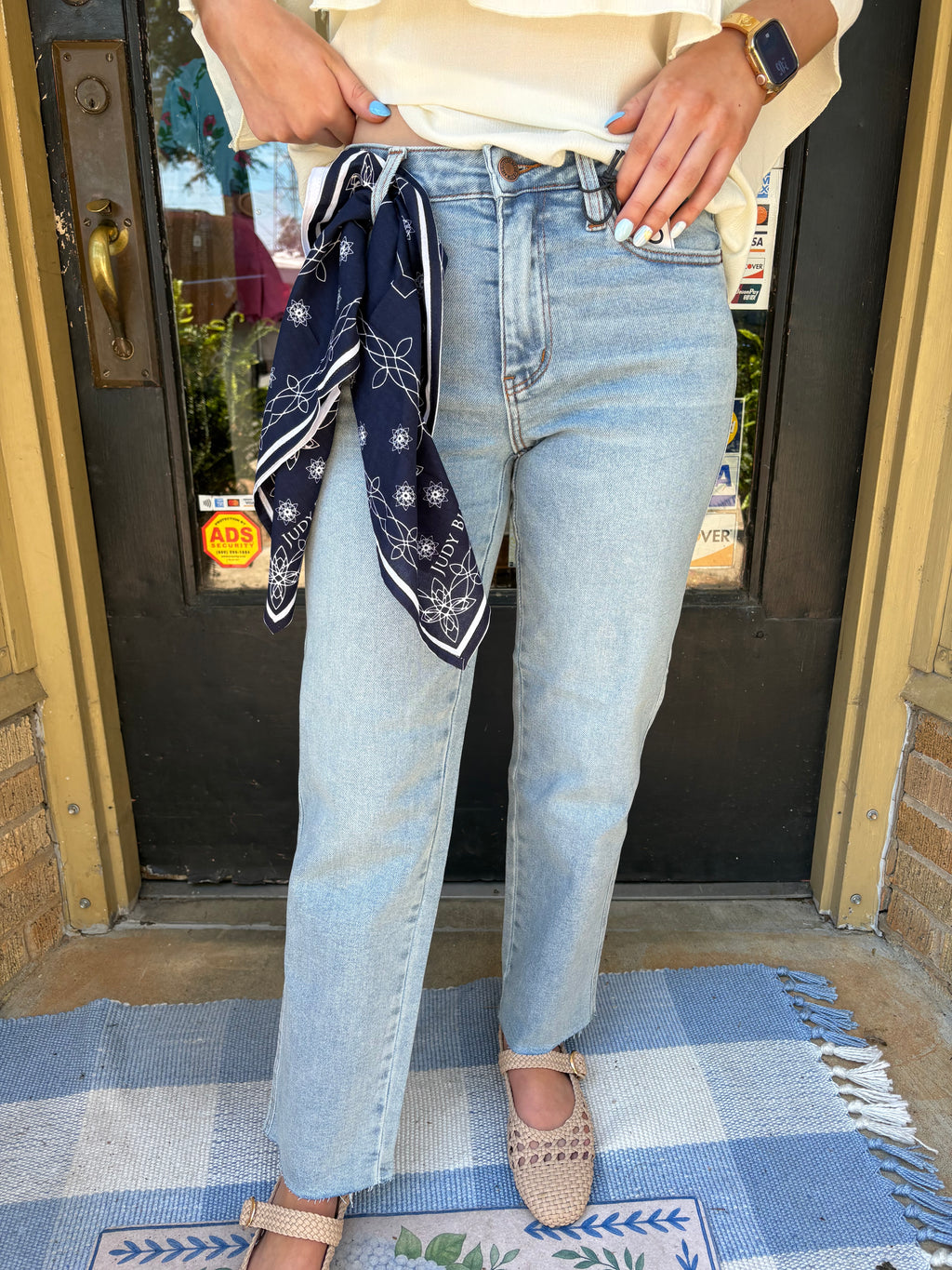 Judy Blue Straight Jeans w/ Bandana