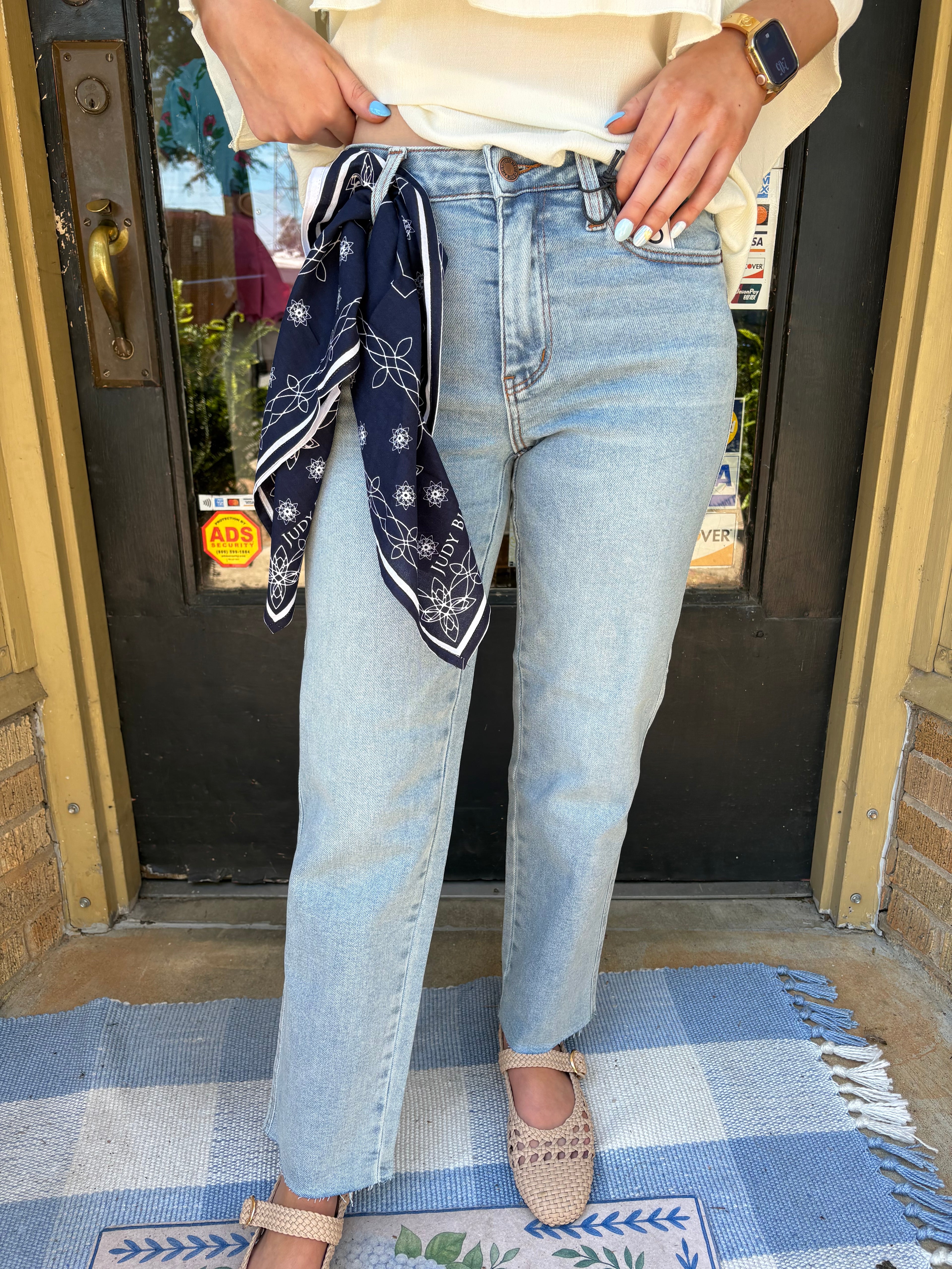 Judy Blue Straight Jeans w/ Bandana