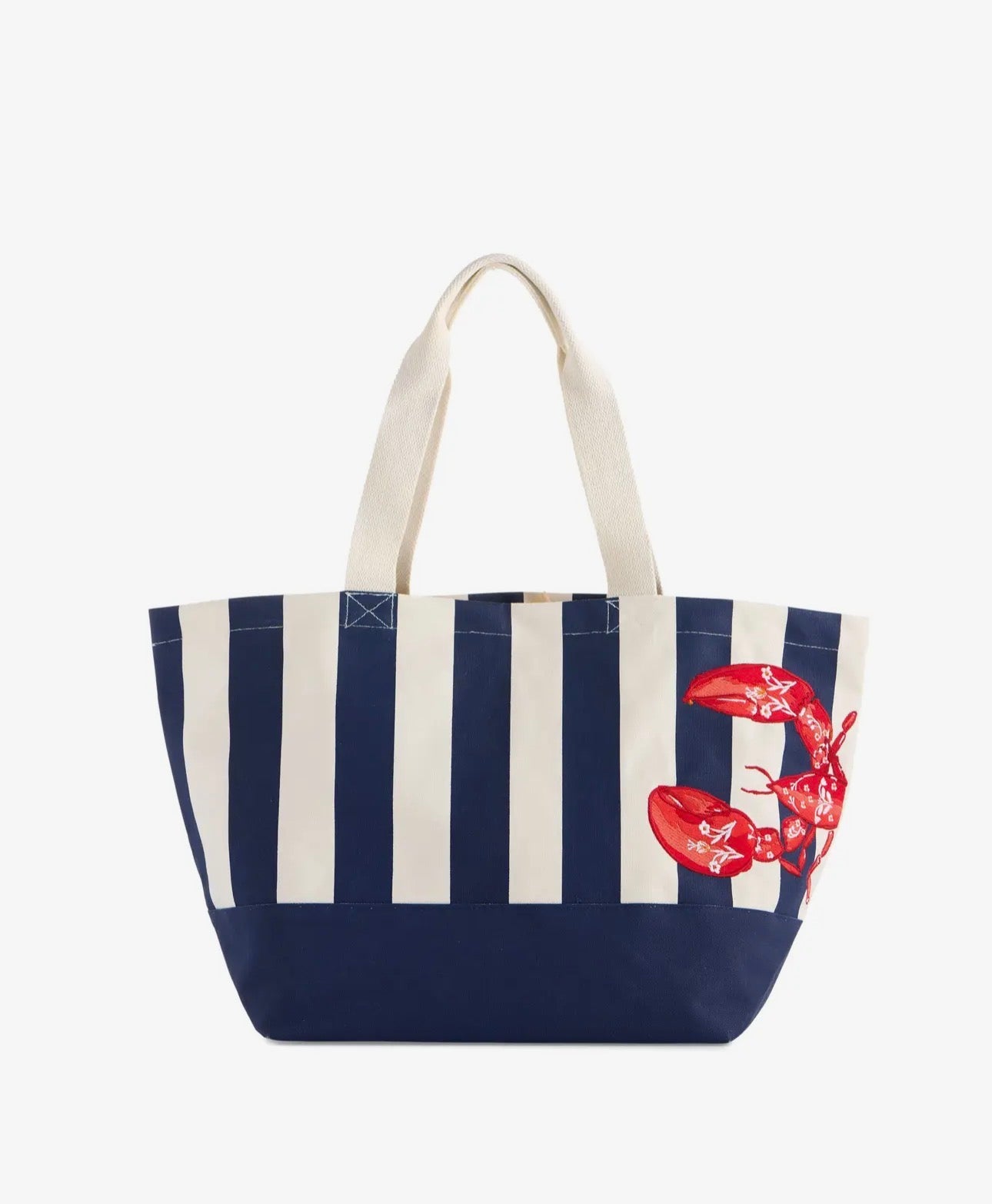 Navy Lobster Striped Tote
