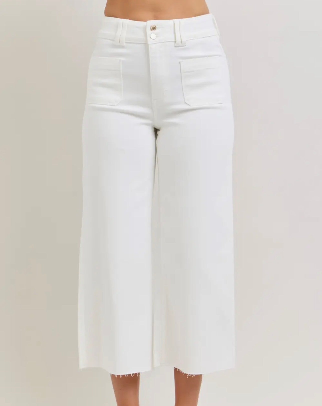 Judy Blue White Crop Front Pocket Jeans
