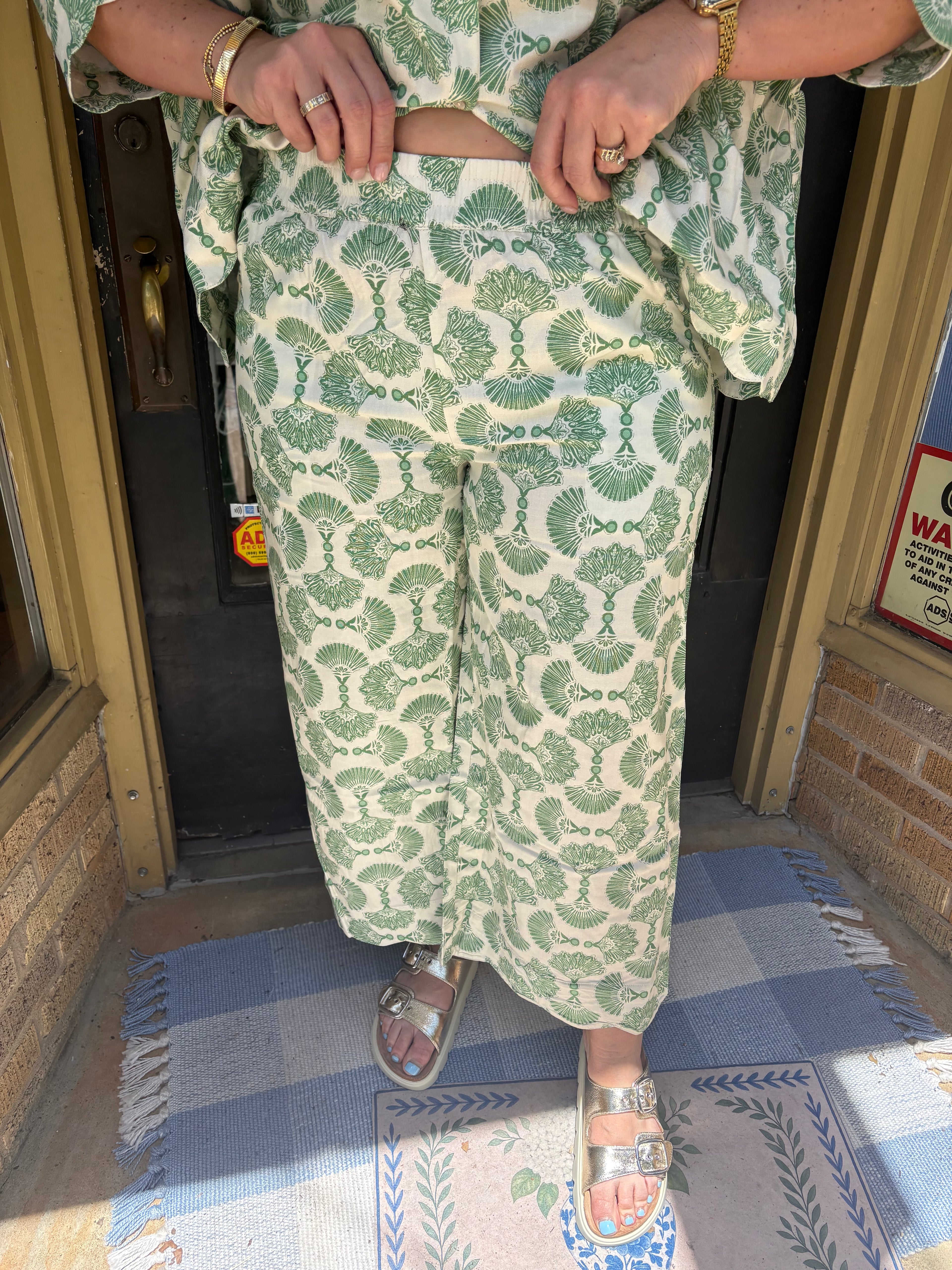 Sage Seashell Scallop Pants