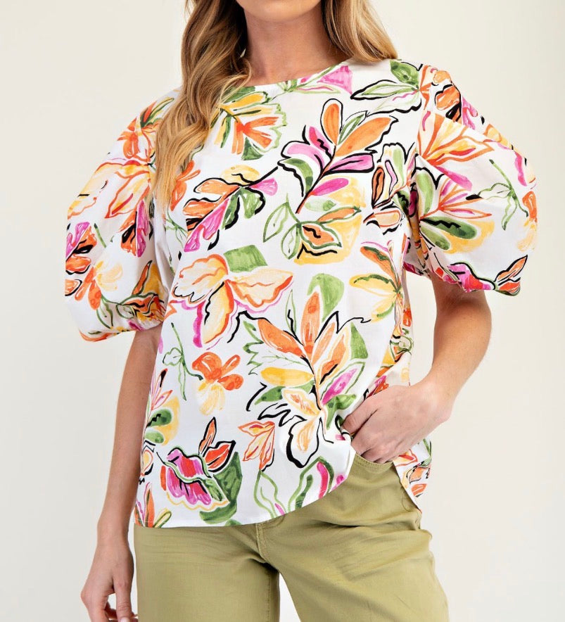 Ivory Wild Garden Top