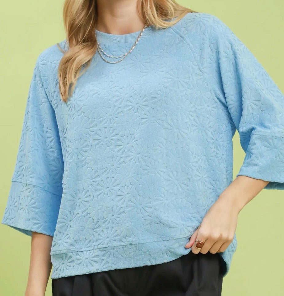 Soft Blue Floral Top