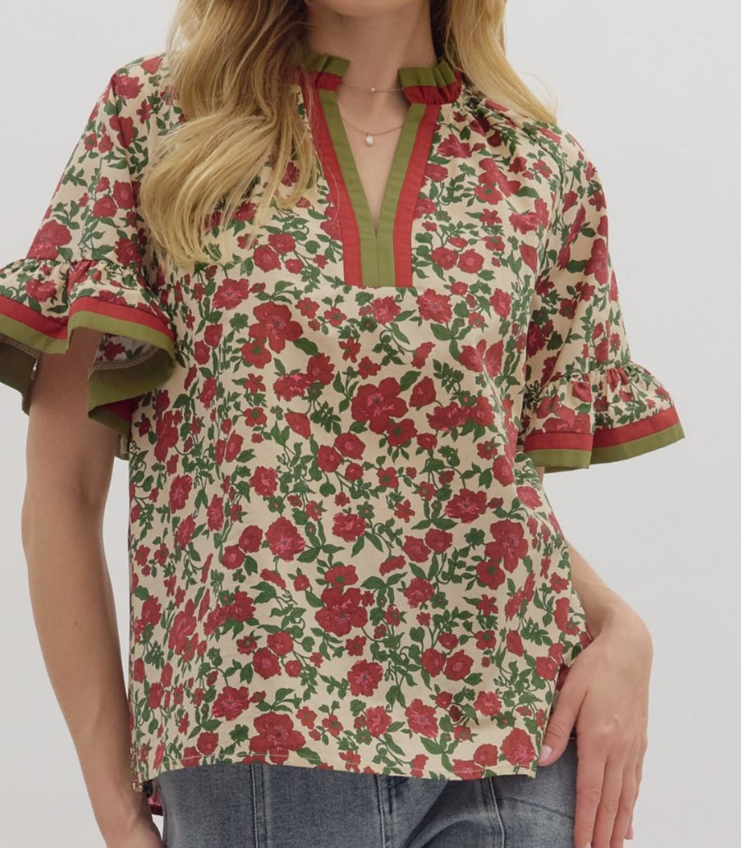 Ecru Floral Blouse