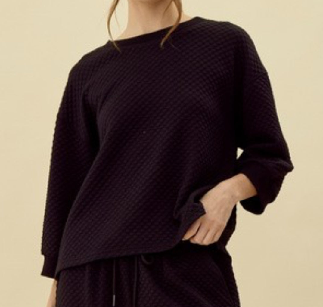 Black Textured Top