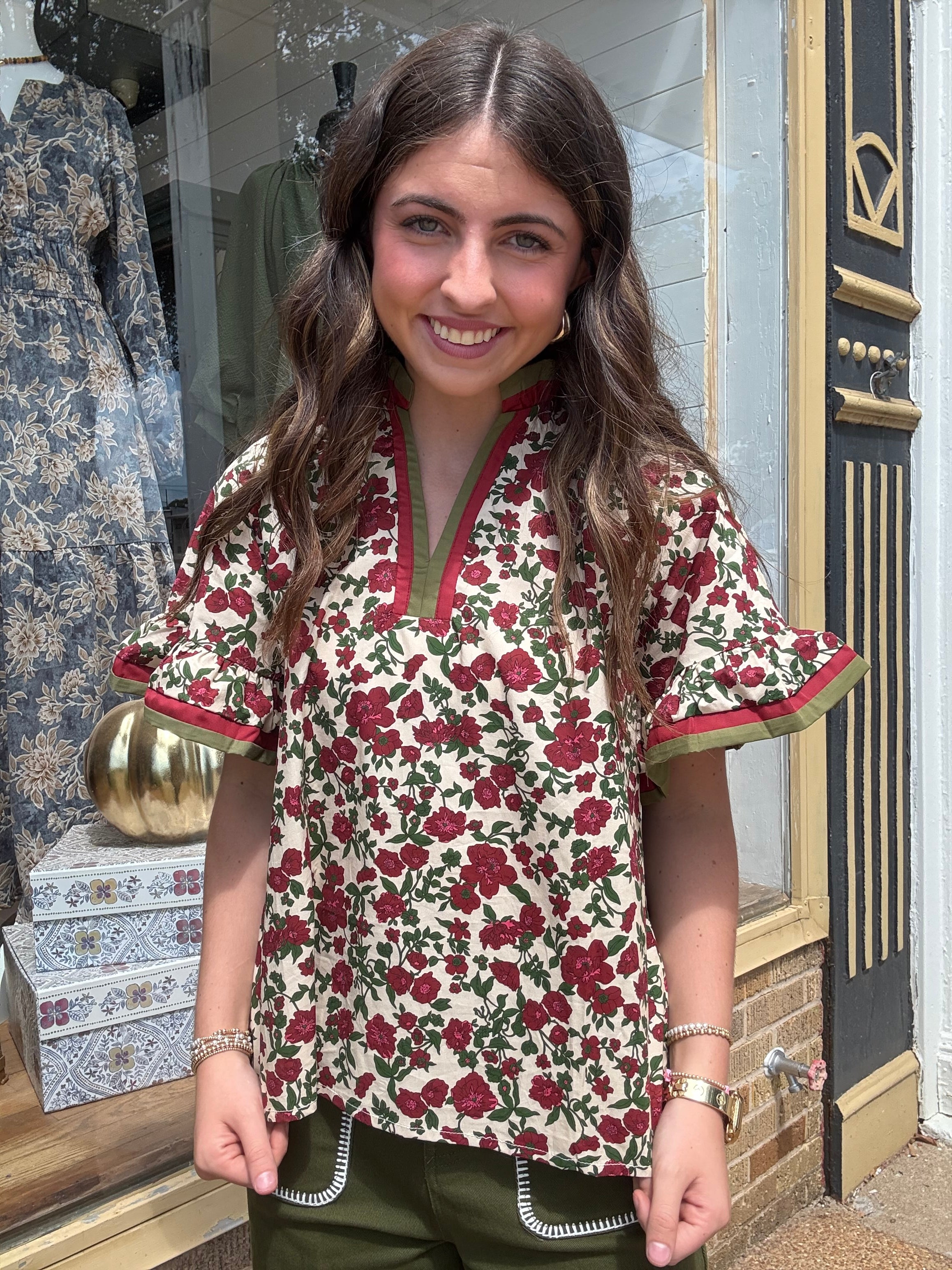 Ecru Floral Blouse